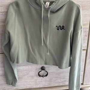 Women's Sage Green Cropped Hoodie
